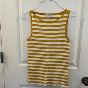 J. Crew Striped Yellow & White Sleeveless Tank